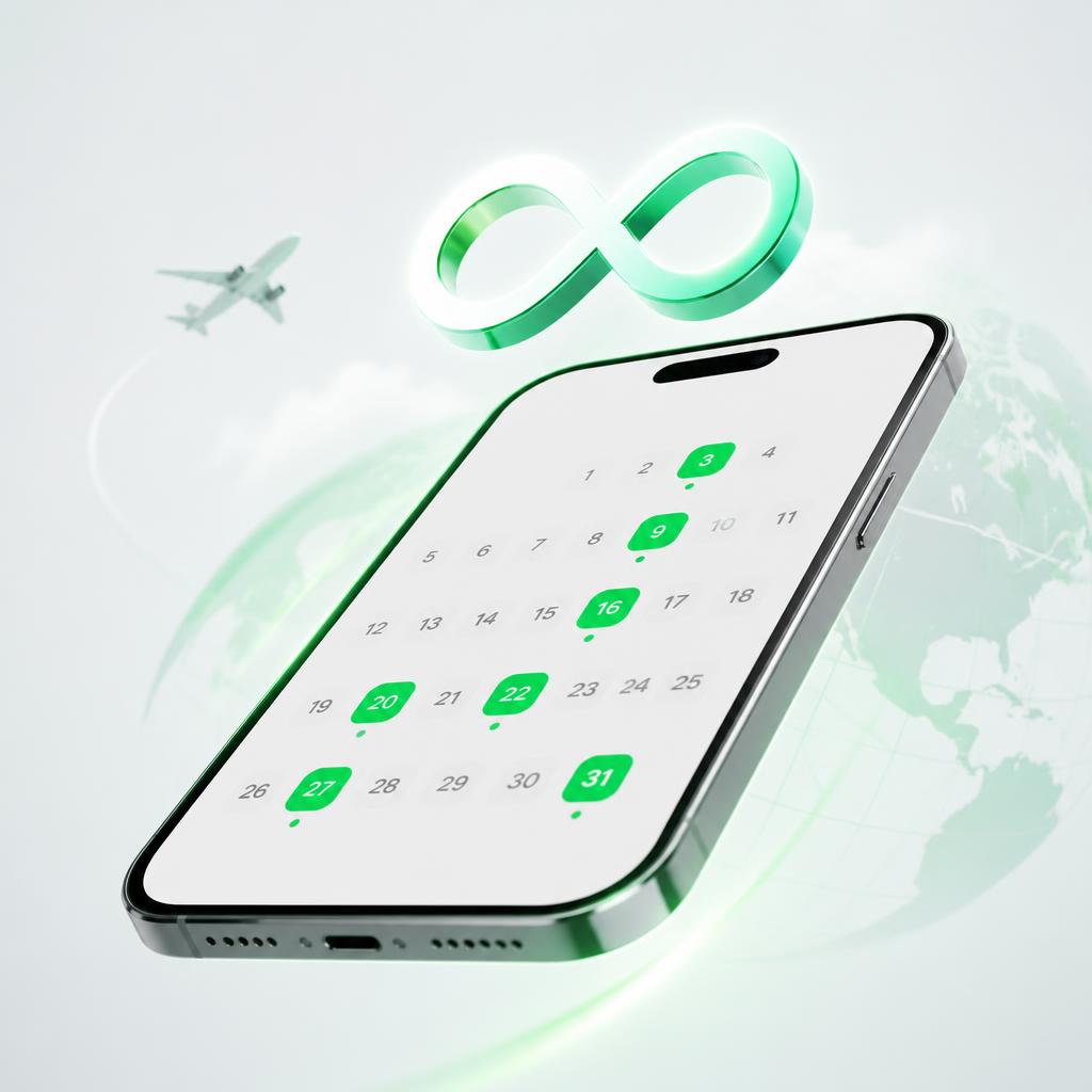 Traveler with unlimited eSIM day pass